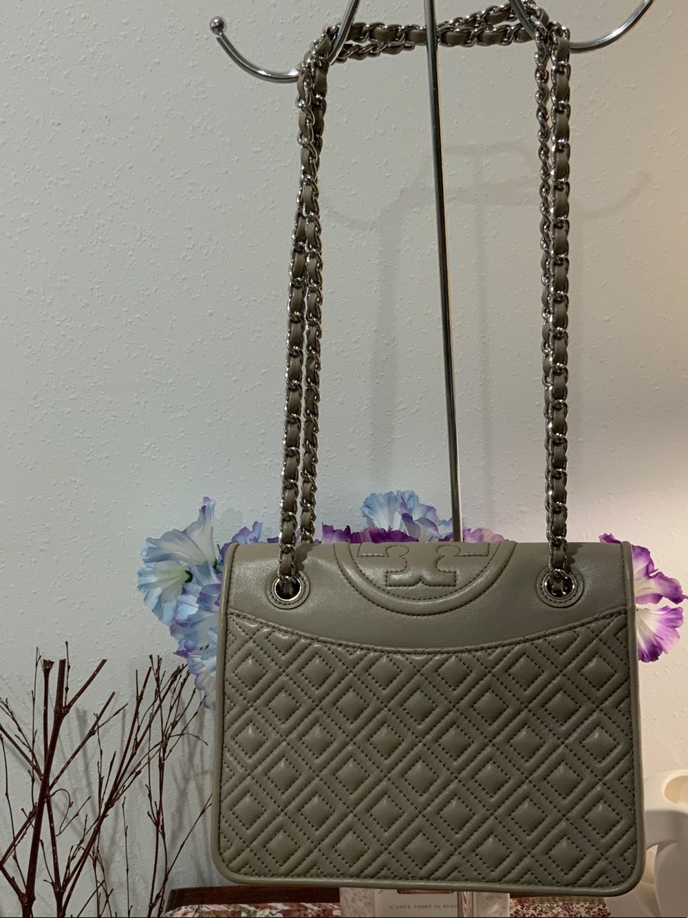 Tory Burch Quilted Shoulder Bag in Olive